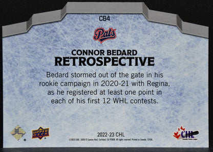 2022-23 Upper Deck CHL Retrospective Connor Bedard CB4 Regina Pats 3766
