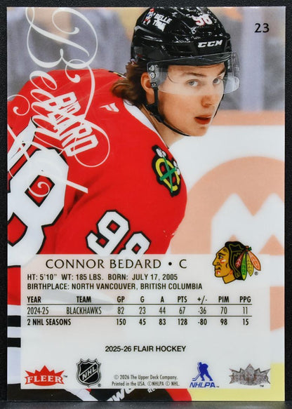 2025-26 Flair Connor Bedard 23 Chicago Blackhawks 4162