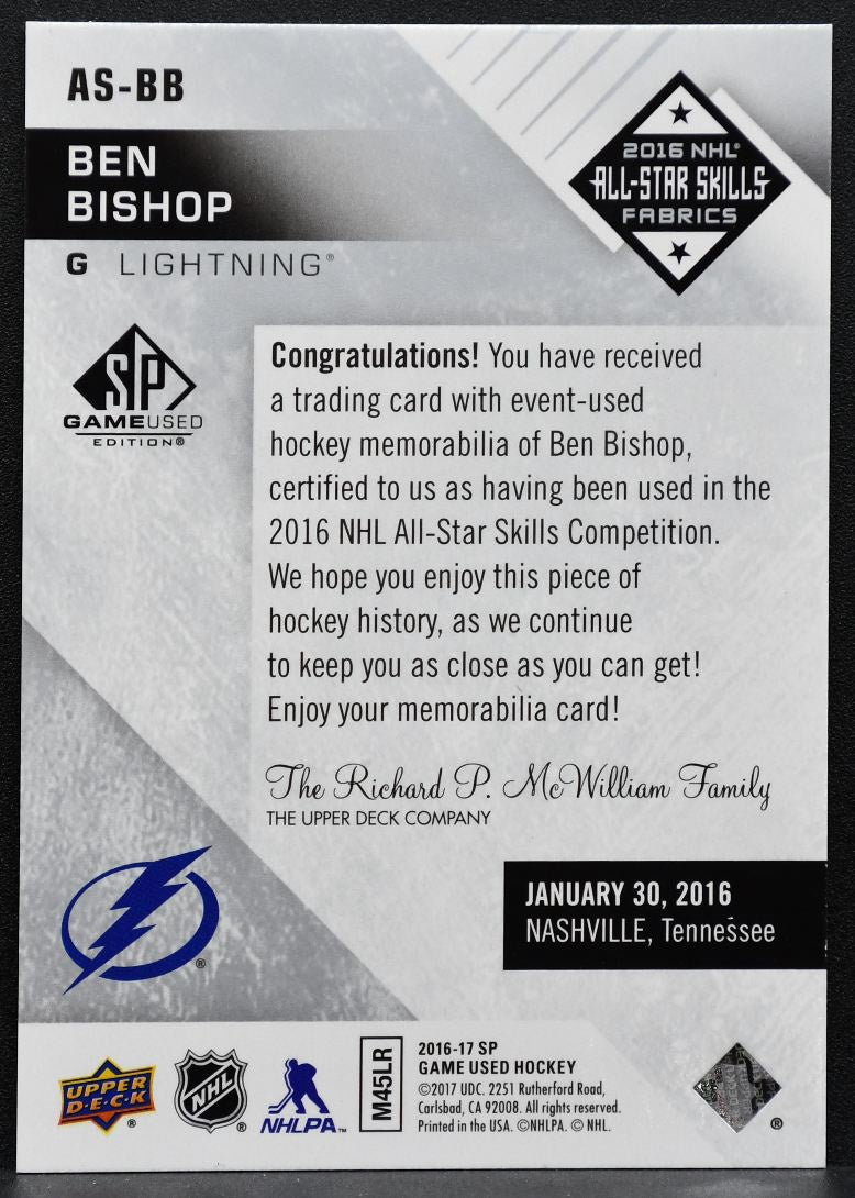 2016-17 SP Game Used 2016 All-Star Skills Fabrics Bishop Lightning Jersey 4053