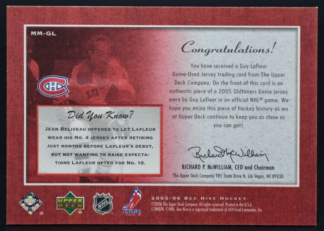 Maillot Guy Lafleur MM-GL UD Bee Hive Matted Materials 2005-06