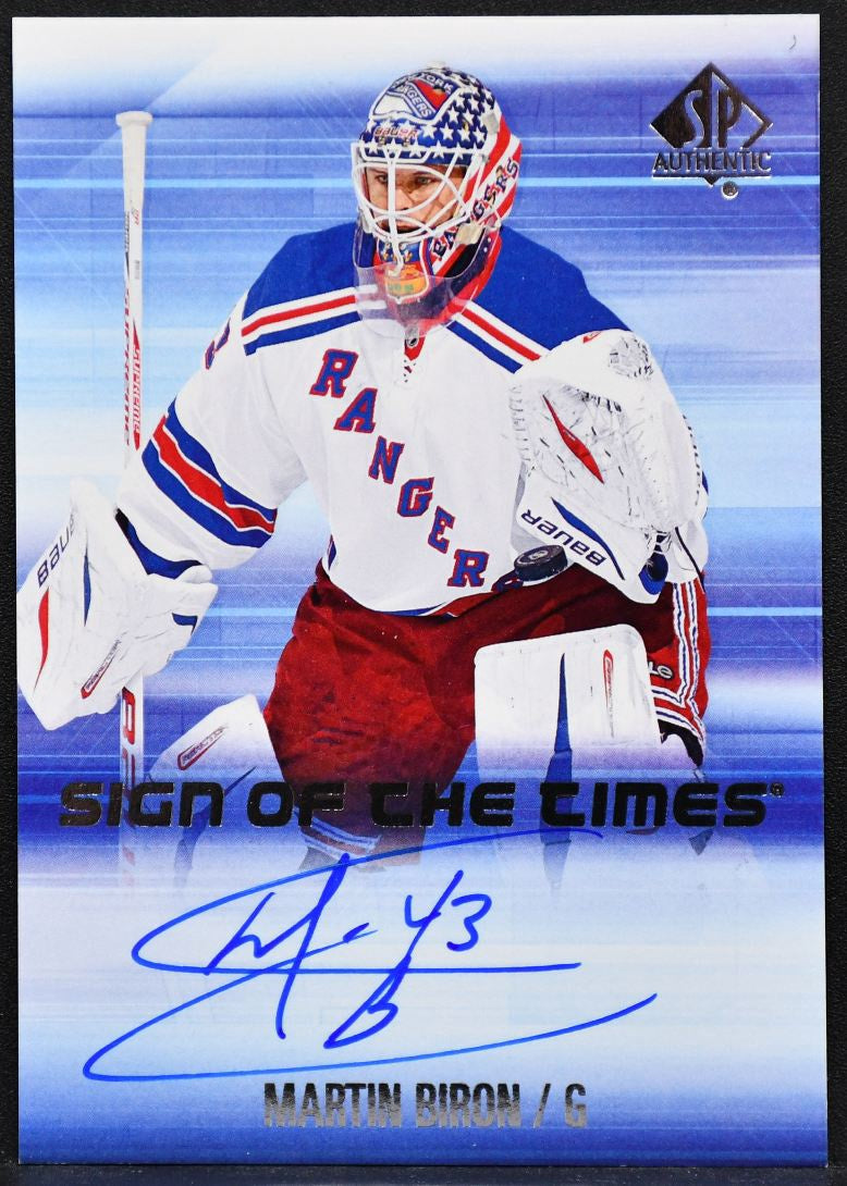 2015-16 SP Authentic Sign of the Times Martin Biron SOTT-MB New York Rangers
