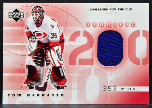 2001-02 UD Challenge for the Cup Terrific 200 Tom Barrasso Jersey 9516