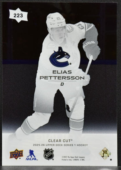 2025-26 UD Series 1 Young Guns Clear Cut Elias Pettersson 223 RC