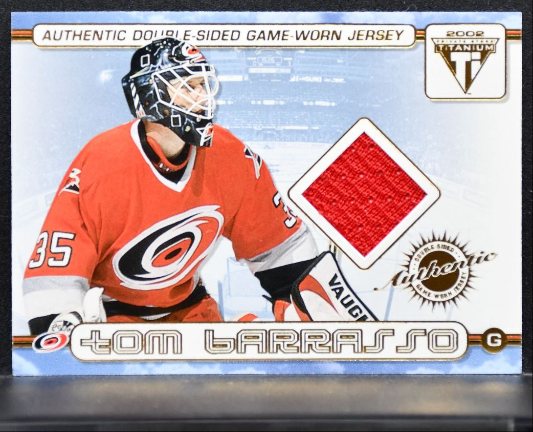 2001-02 Pacific Private Stock Titanium Double-Sided Barrasso/Irbe Jersey 5036