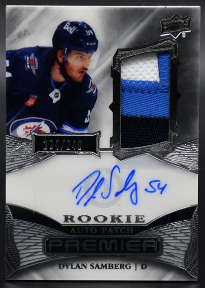 2022-23 UD Premier Dylan Samberg AR-DS Winnipeg Jets RC Auto 194/249 Patch