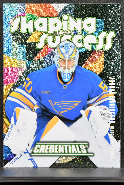 2025-26 Upper Deck Credentials Shaping Success Jordan Binnington SS-6 Blues 0191