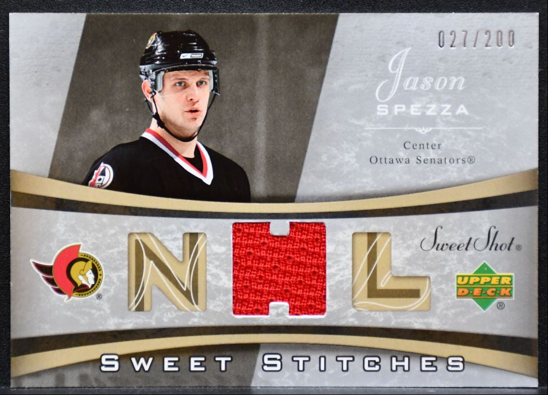 2006-07 UD Sweet Shot Stitches Jason Spezza SS-SP Senators 027/200 Jersey 7306