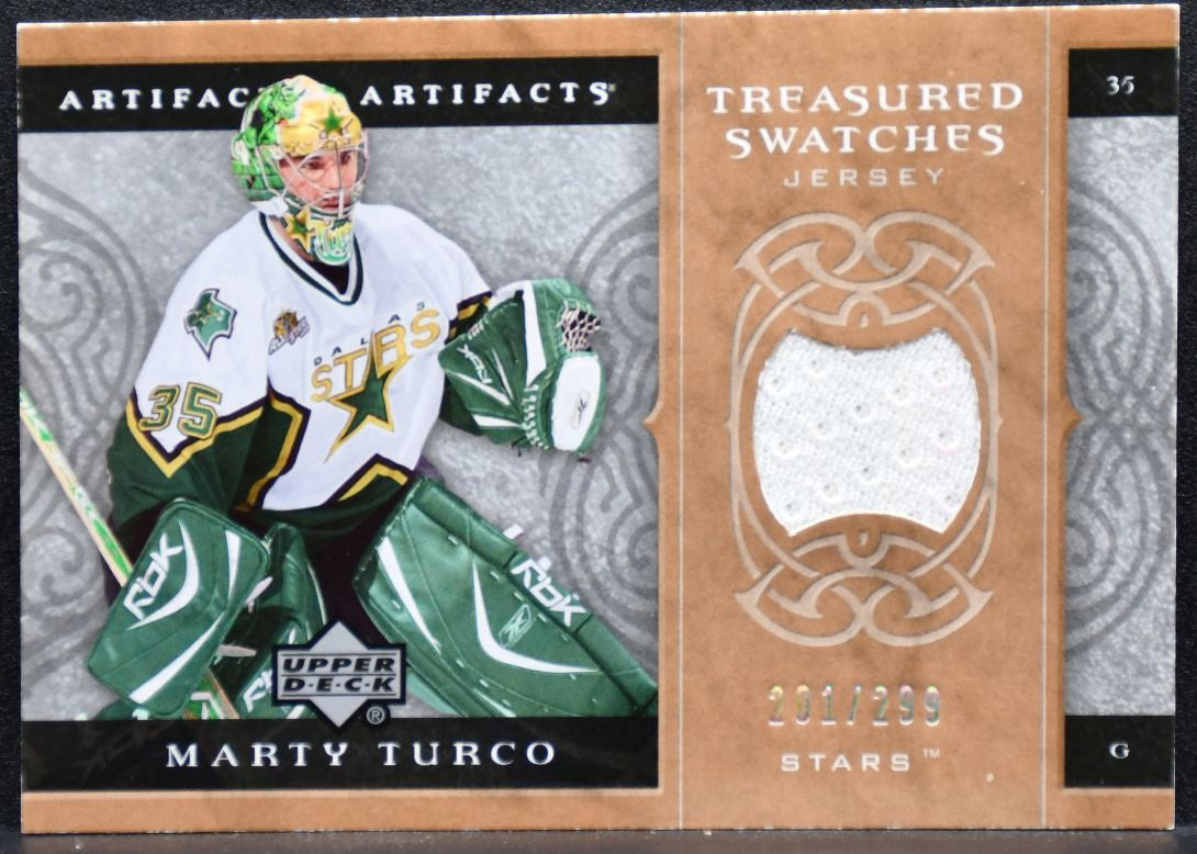 2007-08 UD Artifacts Treasured Swatches Marty Turco Stars 201/299 Jersey 8130