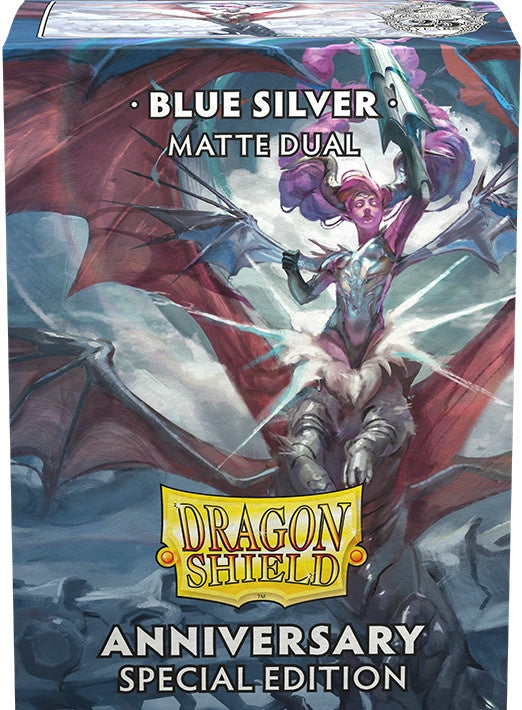 Dragon Shield Sleeves Dual Matte Cobalt & Silver (100)