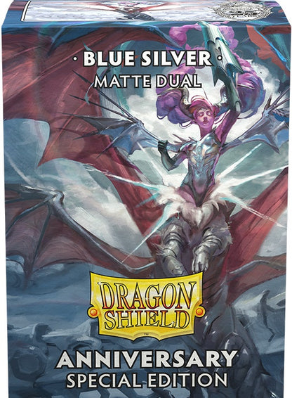 Dragon Shield Sleeves Dual Matte Cobalt & Silver (100)