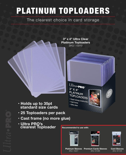 Ultra Pro Topload 3x4 Platinum 35pt 25ct