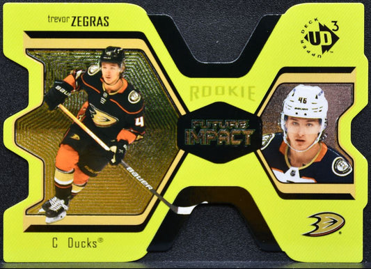 2021-22 UD UD3 Rookie Future Impact Trevor Zegras UD3-31 Ducks RC /1000 0335