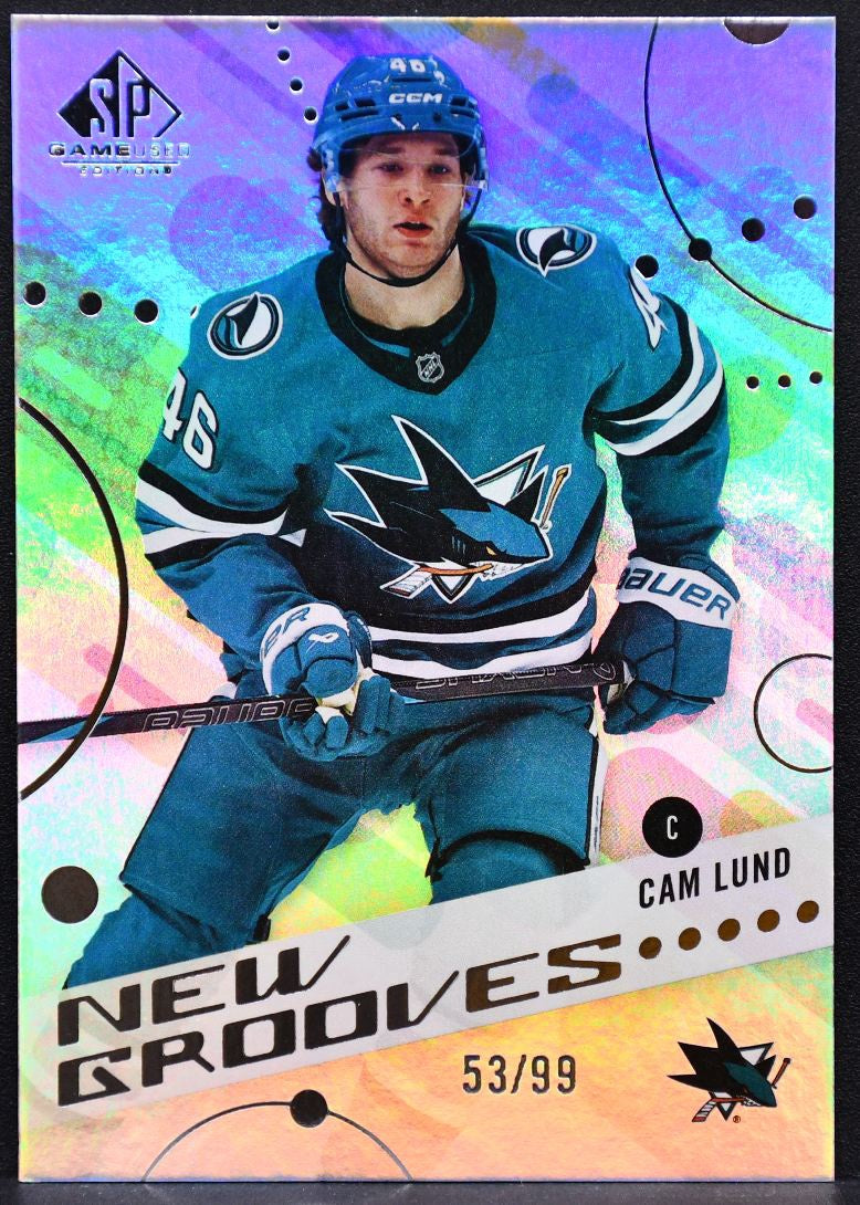 2025-26 SP Game Used New Grooves Rainbow Cam Lund NG-4 San Jose Sharks RC 53/99 7024