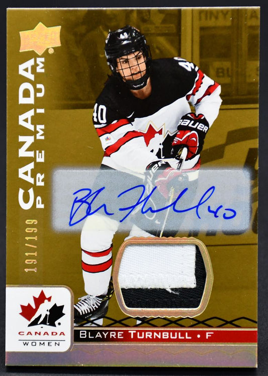 2017-18 UD Team Canada Juniors Canada Premium Turnbull 40 Auto 191/199 Patch