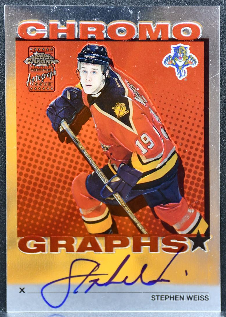 2002-03 Topps Chrome Chromographs Stephen Weiss CG-SW Florida Panthers Auto 1783