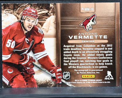 2013-14 Panini Titanium Metallic Marks Bronze Vermette Coyotes Auto 6225