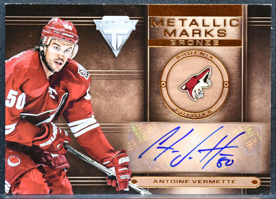 2013-14 Panini Titanium Metallic Marks Bronze Vermette Coyotes Auto 6225