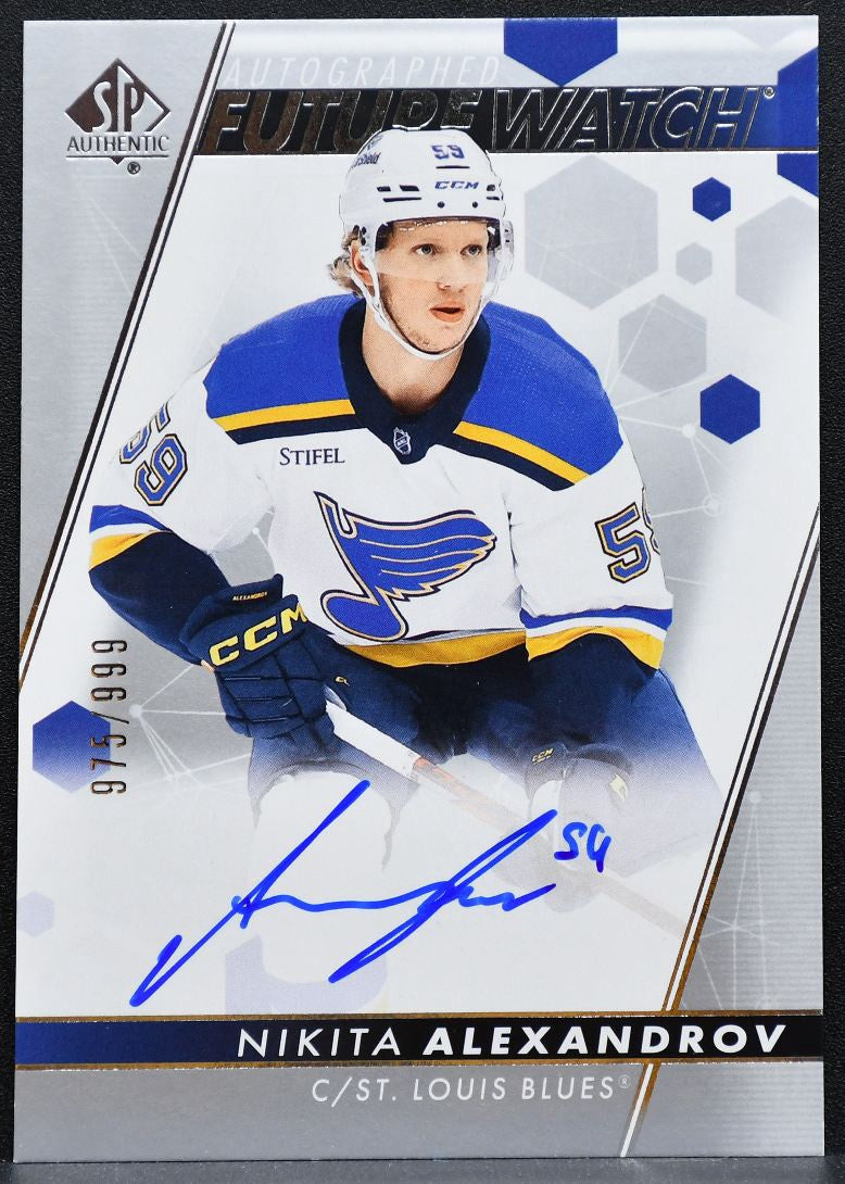 2022-23 SP Authentic Future Watch Auto Nikita Alexandrov RC Auto 975/999 2909