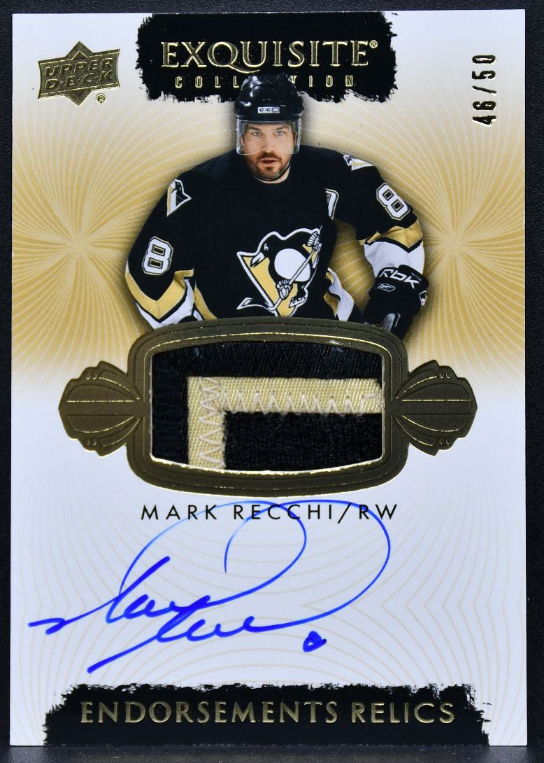 23-24 UD The Cup Exquisite Endorsements Relics Recchi Penguins Auto /50 Patch 9140
