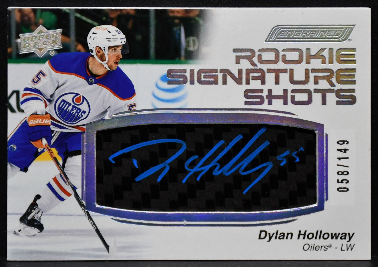 2023-24 UD Engrained Rookie Signature Shots Dylan Holloway RSS-HO  RC Auto /149