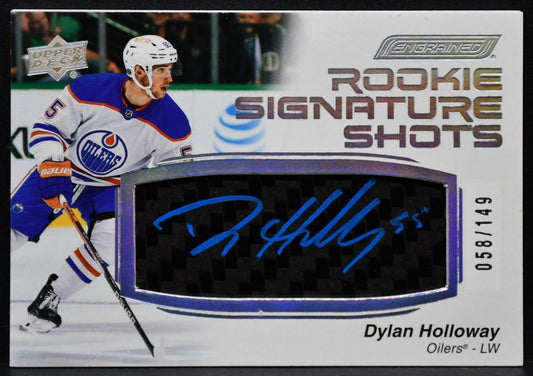 2023-24 UD Engrained Rookie Signature Shots Dylan Holloway RSS-HO  RC Auto /149
