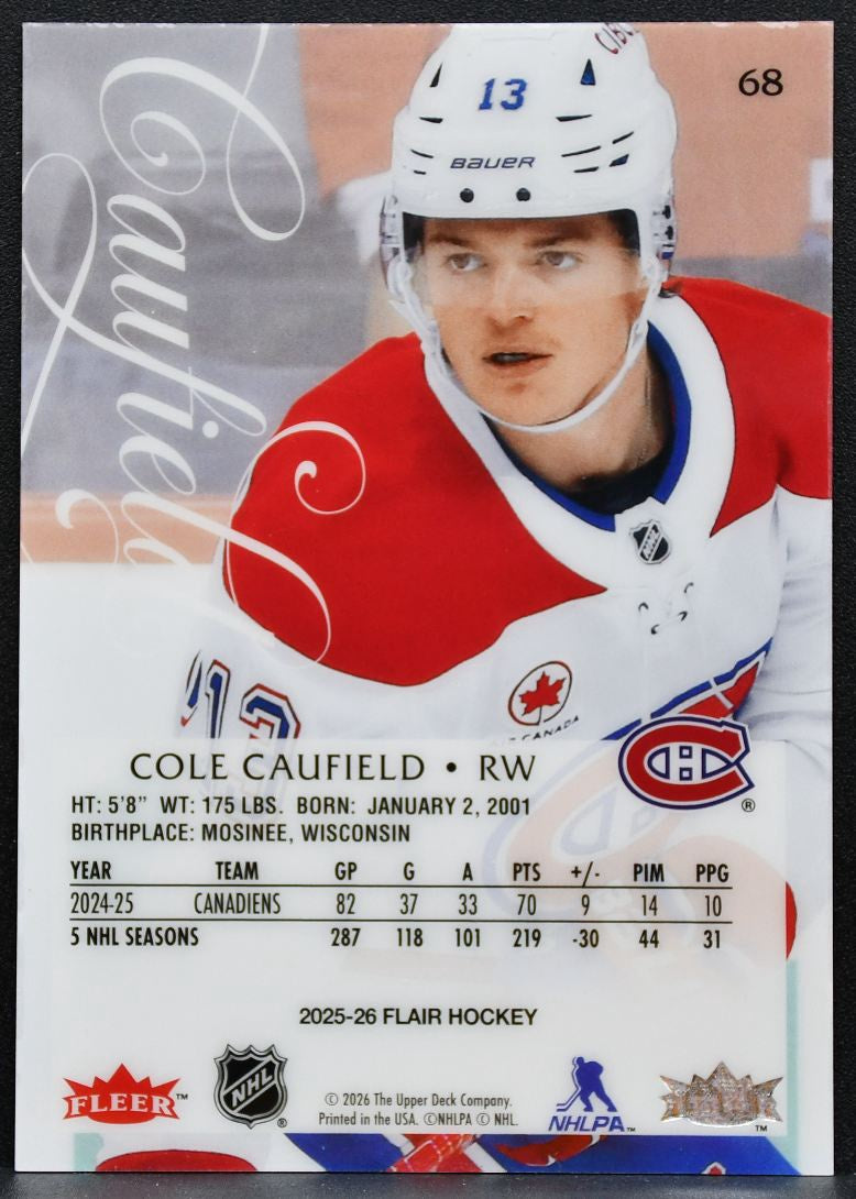 2025-26 Flair Cole Caufield 68 Montreal Canadiens 4100