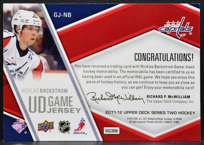 2011-12 UD Series 2 UD Game Jersey Nicklas Backstrom Capitals Jersey 3332
