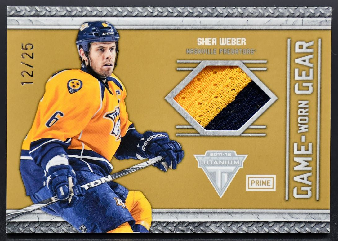 2011-12 Panini Titanium Game Worn Gear Prime Shea Weber 13 12/25 Jersey