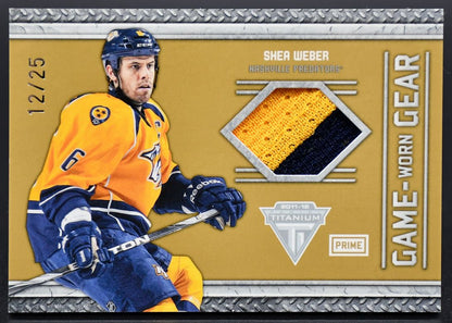 2011-12 Panini Titanium Game Worn Gear Prime Shea Weber 13 12/25 Jersey