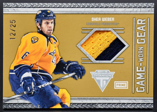 2011-12 Panini Titanium Game Worn Gear Prime Shea Weber 13 12/25 Jersey