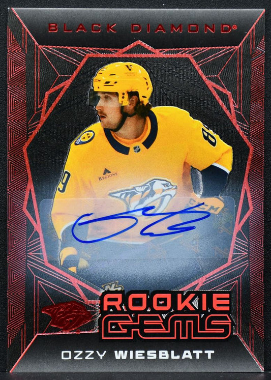25-26 UD Black Diamond RC Gems Signatures Red Wiesblatt Predators RC Auto /10 9171