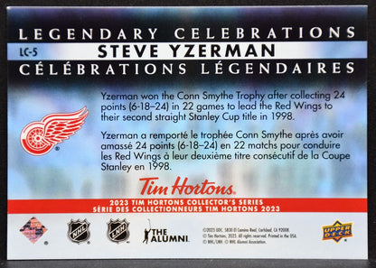 2023-24 UD Tim Hortons Legendary Celebrations Steve Yzerman LC-5 Red Wings 3513