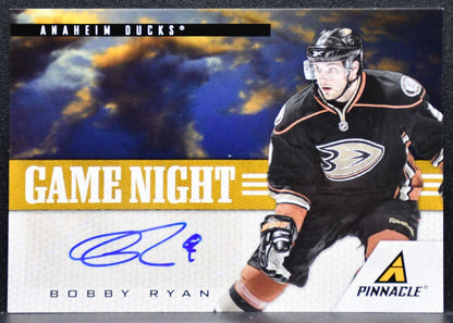 2011-12 Panini Pinnacle Game Night Materials Bobby Ryan Anaheim Ducks Auto 7317