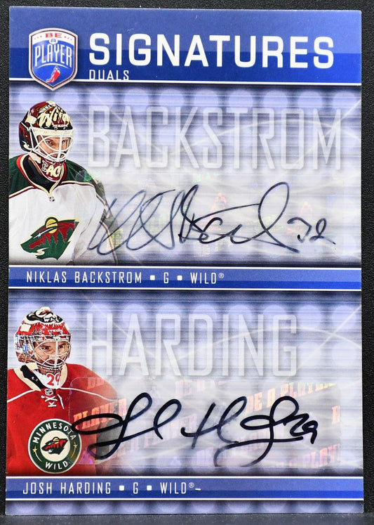 2008-09 UD Be a Player Signatures Duals Backstrom/Harding Wild Auto 0590