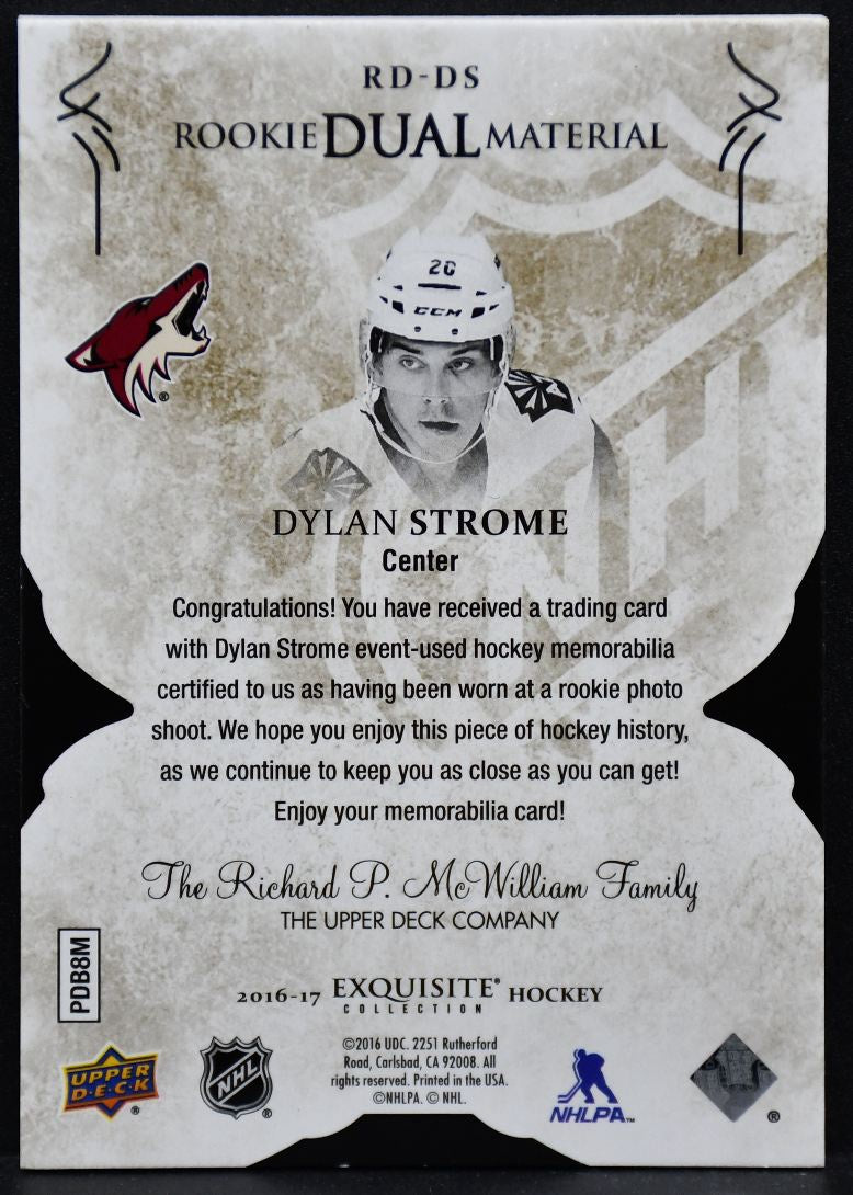 Black Diamond Exquisite Rookie Dual Material Spectrum Dylan Strome 10 Patch