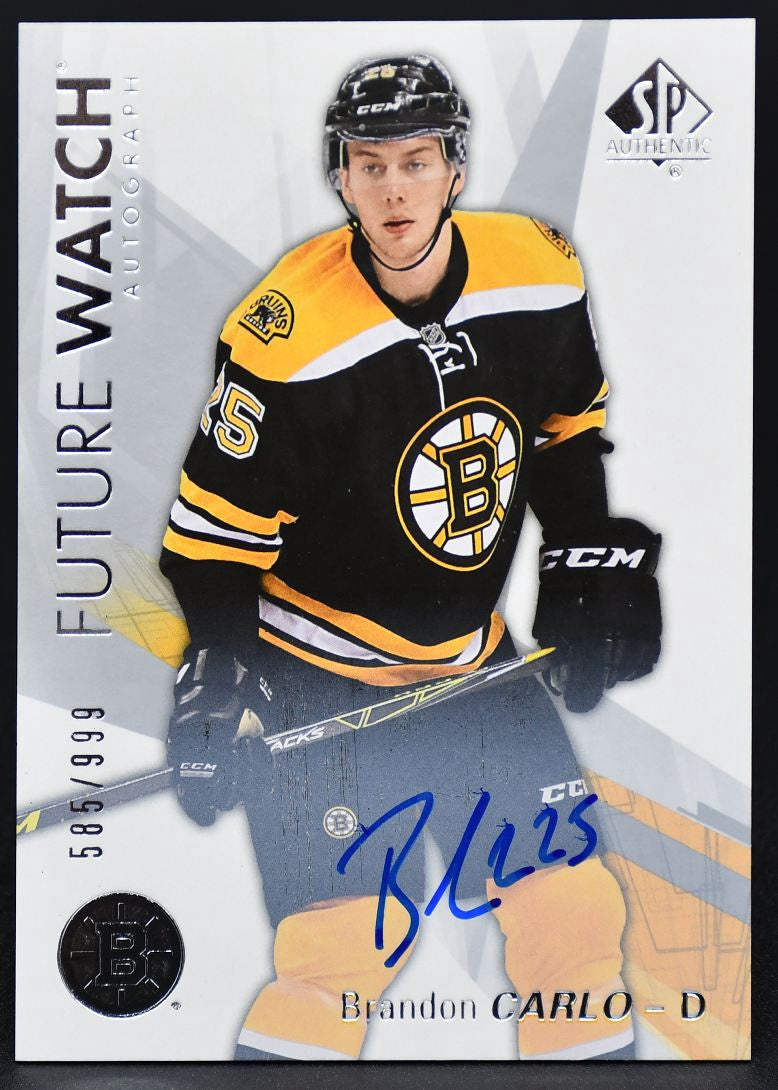 2016-17 SP Authentic Future Watch Autograph Brandon Carlo 176 RC Auto 585/999