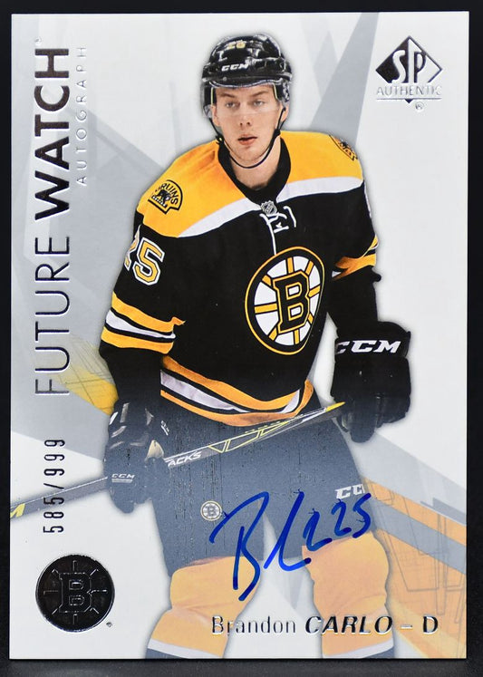 2016-17 SP Authentic Future Watch Autograph Brandon Carlo 176 RC Auto 585/999