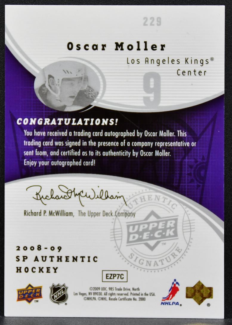 2008-09 SP Authentic Future Watch Auto Oscar Moller Kings RC Auto 116/999 7040