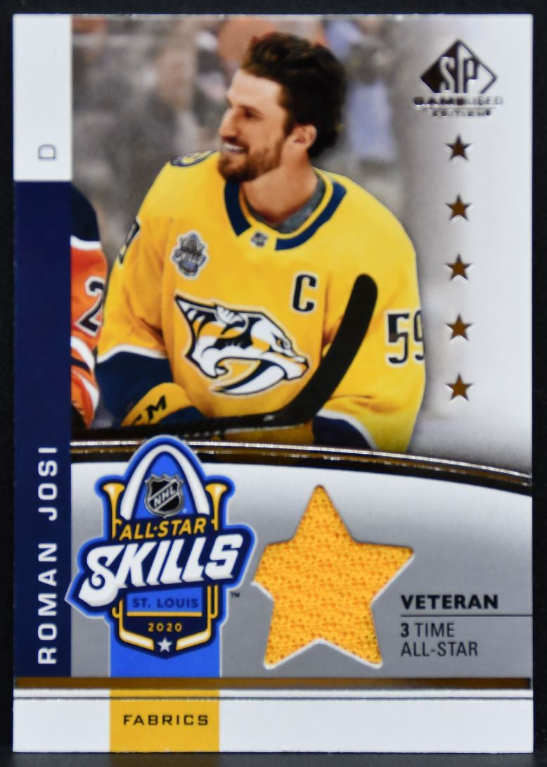 2020-21 SP Game Used NHL All-Star Skills Fabrics Josi Predators Jersey 3510