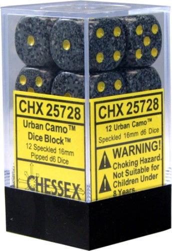 Speckled 12 * D6 Urban Camo 16mm Chessex Dice (CHX25728)