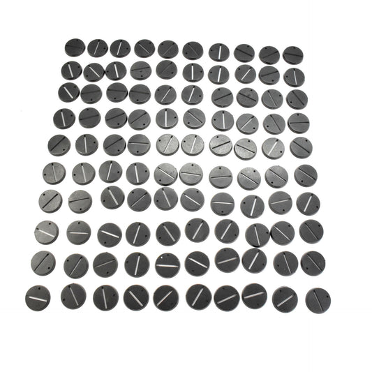 100 * 32mm Round with slot Bases