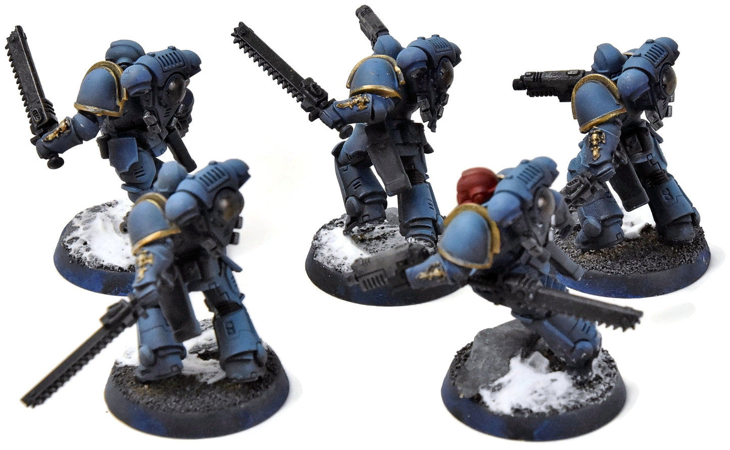 SPACE MARINES 5 Assault Intercessors #2 WELL PAINTED Warhammer 40K