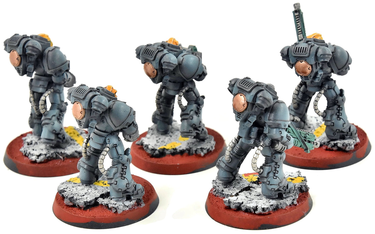 SPACE MARINES 5 Heavy Intercessors #1 WELL PAINTED Warhammer 40K