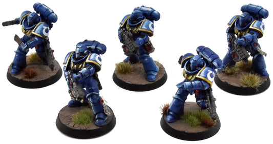 SPACE MARINES 5 Infernus Squad #2 WELL PAINTED Warhammer 40K Ultramarines