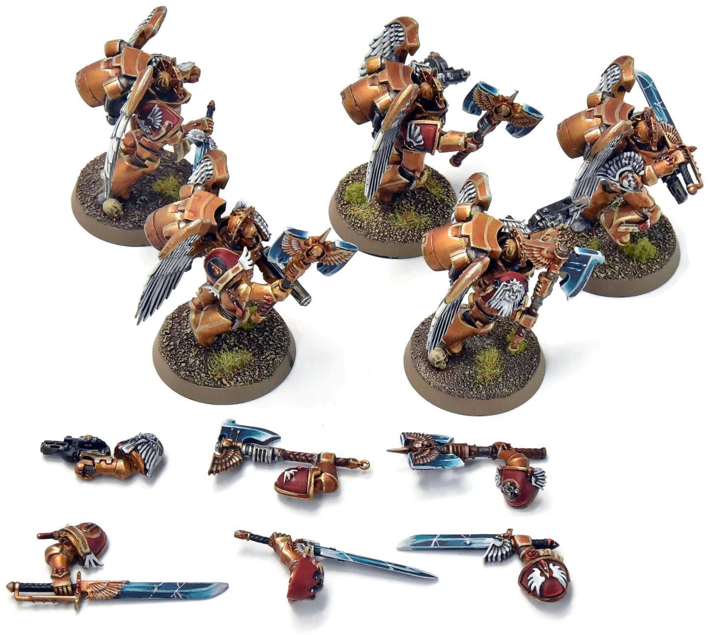 BLOOD ANGELS 5 Sanguinary Guards #7 Magnetized PRO PAINTED Warhammer 40K