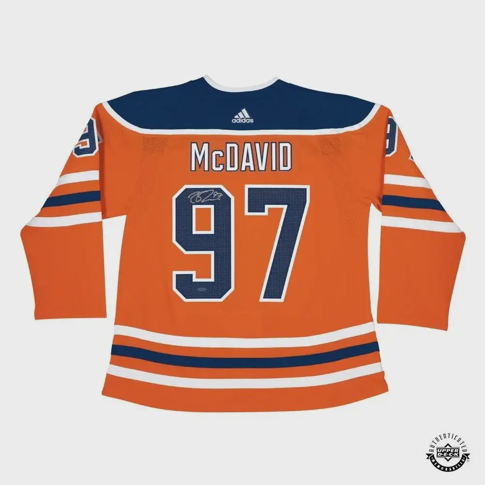 Connor McDavid Autographed Authentic Edmonton Oilers Adidas Orange Jersey