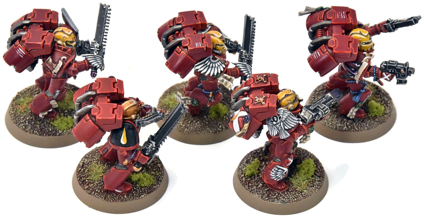 BLOOD ANGELS 5 Vanguard Veteran Squad #16 PRO PAINTED Warhammer 40K