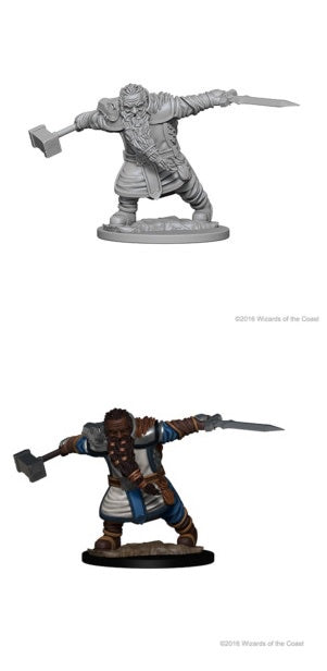 D&D Unpainted Minis Dwarf Male Fighter