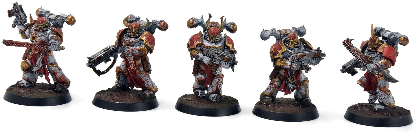 CHAOS SPACE MARINES 10 Chaos Space Marines #1 WELL PAINTED Legionnaries 40K