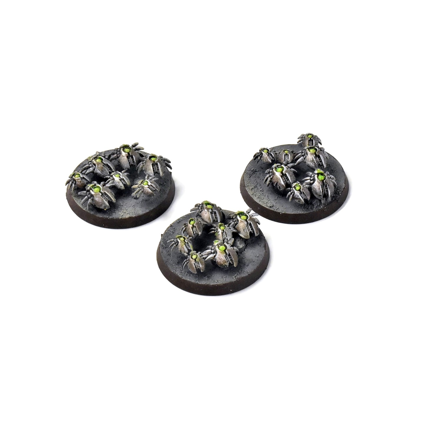 NECRONS 3 Scarab Swarm Bases #1 Warhammer 40K WELL PAINTED